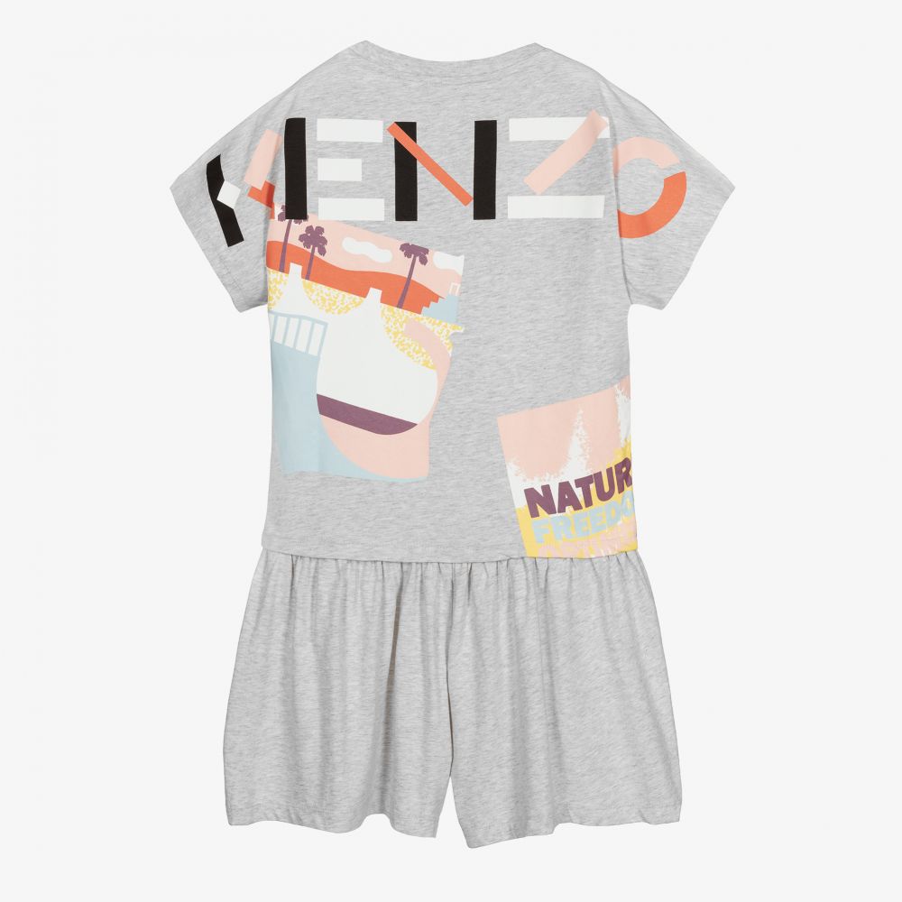 KENZO KIDS-Серый комбинезон с тигром для подростков | Childrensalon Outlet