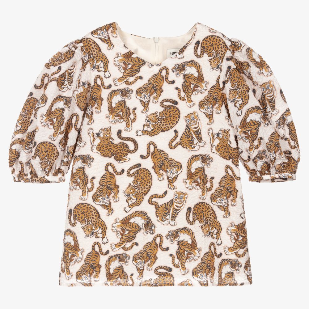 KENZO KIDS - Teen Ivory & Brown Blouse | Childrensalon