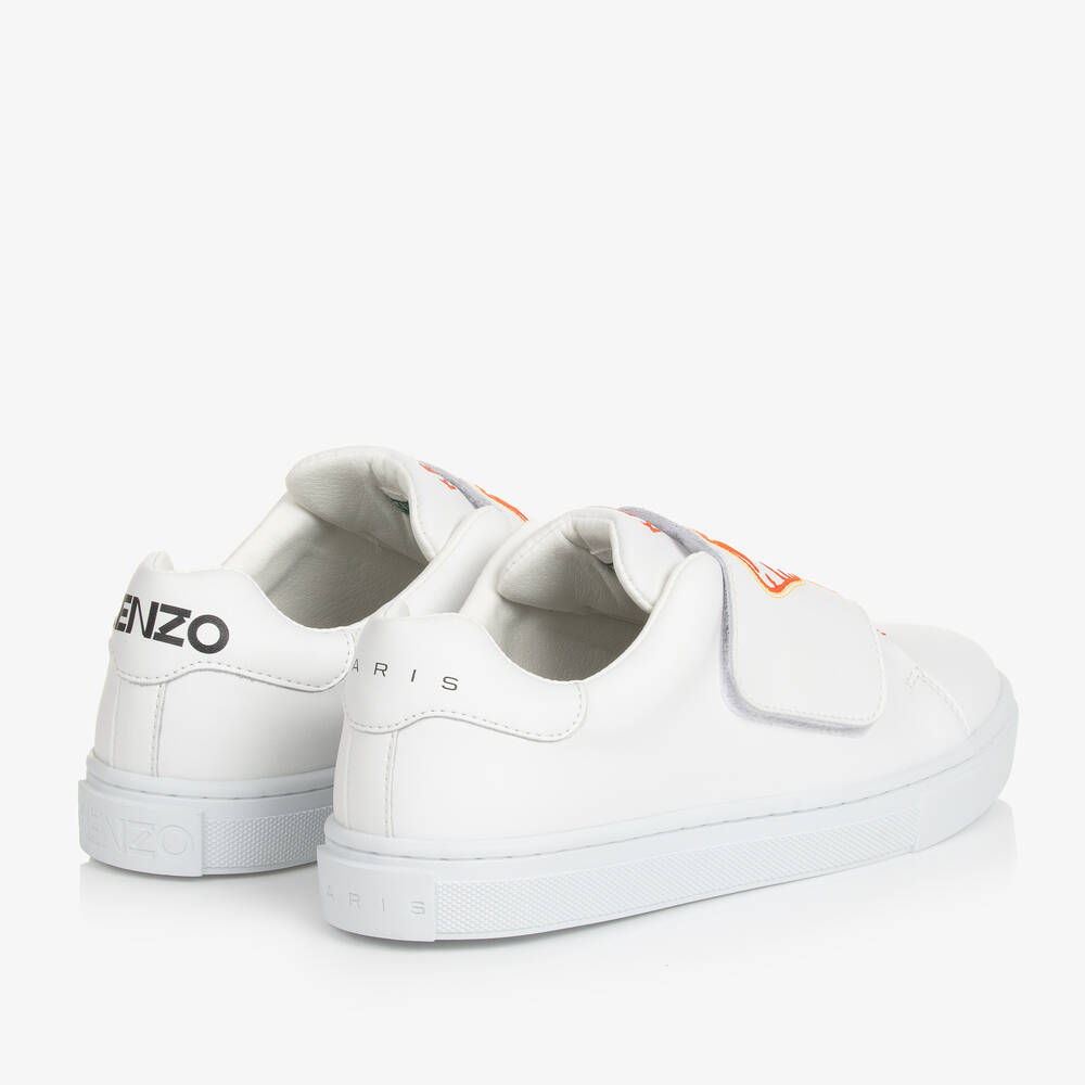 KENZO KIDS-Teen Ivory Leather Elephant Trainers | Childrensalon Outlet
