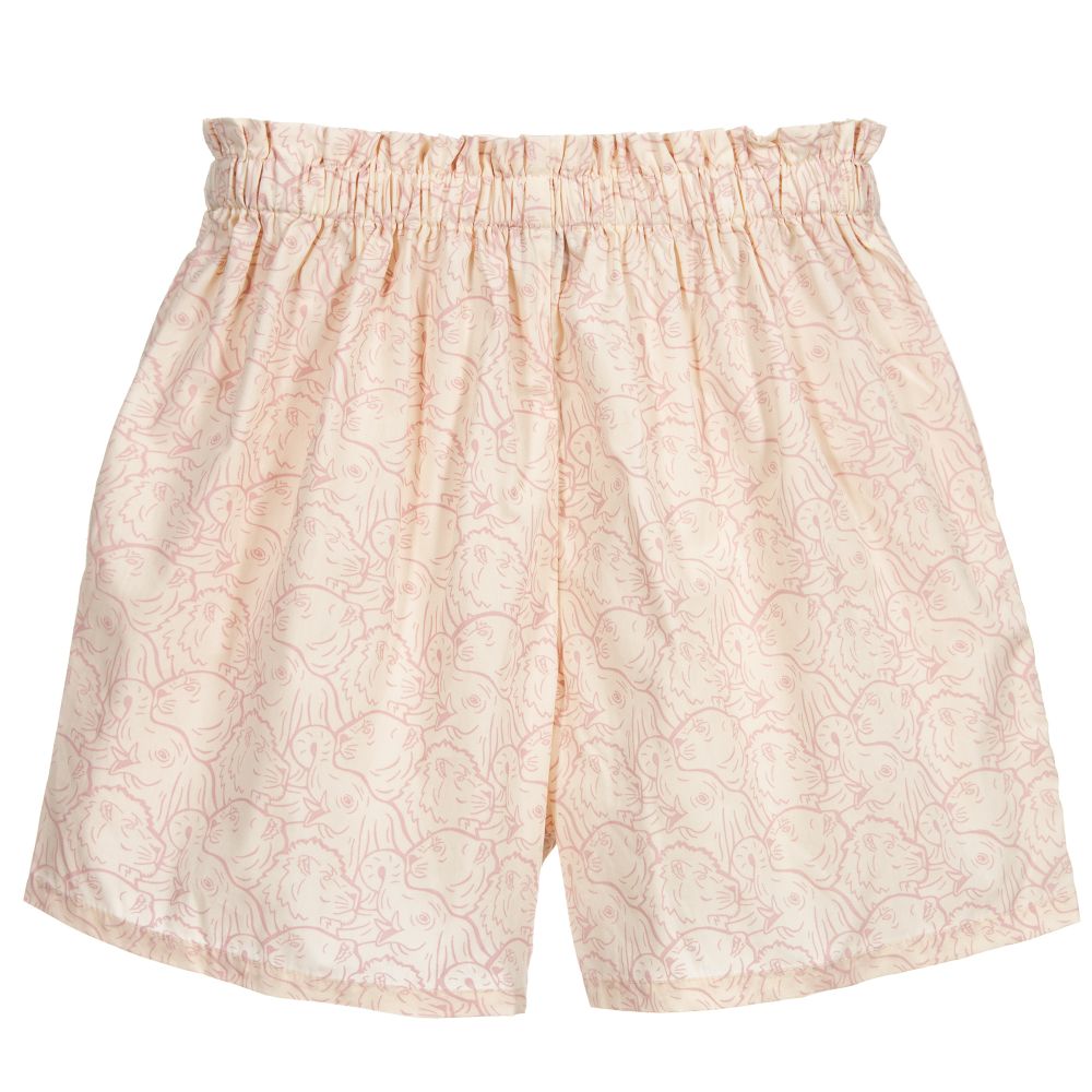 KENZO KIDS-Teen Ivory & Pink Logo Shorts | Childrensalon Outlet