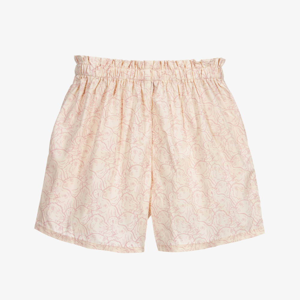 KENZO KIDS-Teen Ivory & Pink Logo Shorts | Childrensalon Outlet