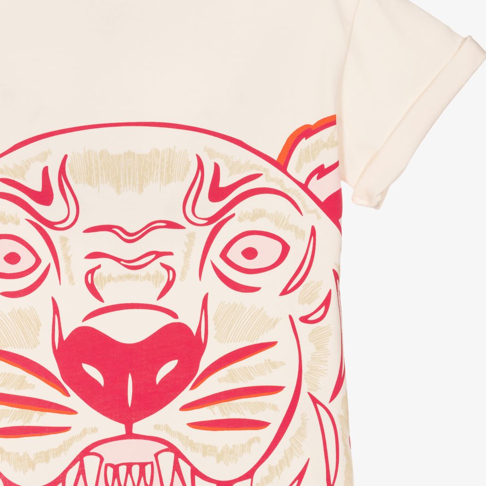 KENZO KIDS-تيشيرت تينز بناتي قطن لون عاجي | Childrensalon Outlet