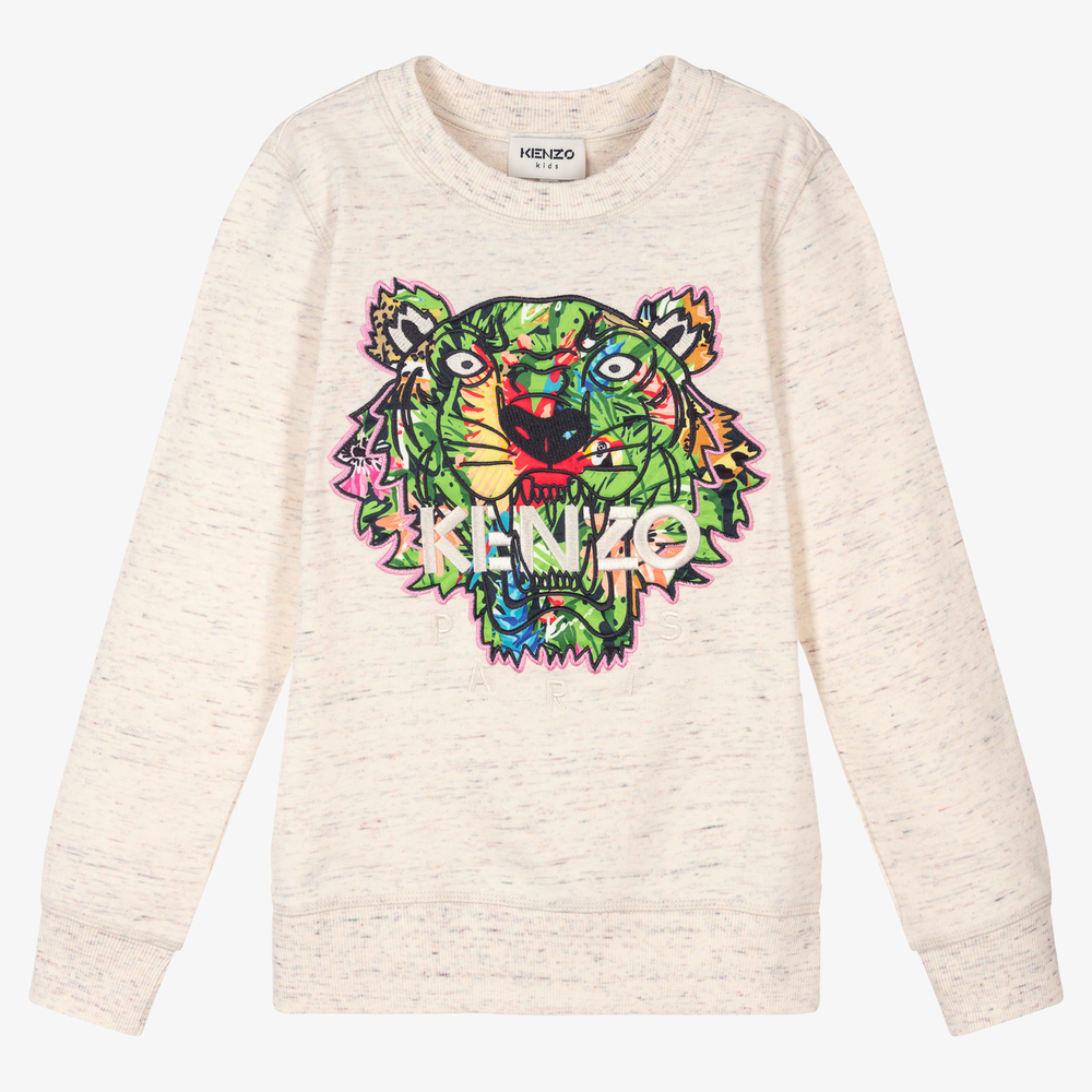 KENZO KIDS - Elfenbeinfarbenes Teen Tiger-Sweatshirt | Childrensalon