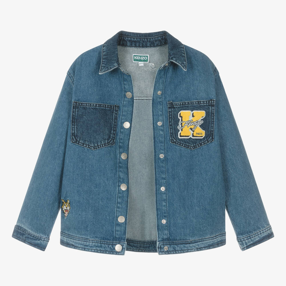 KENZO KIDS-Teen Mid Blue Denim Jacket | Childrensalon Outlet
