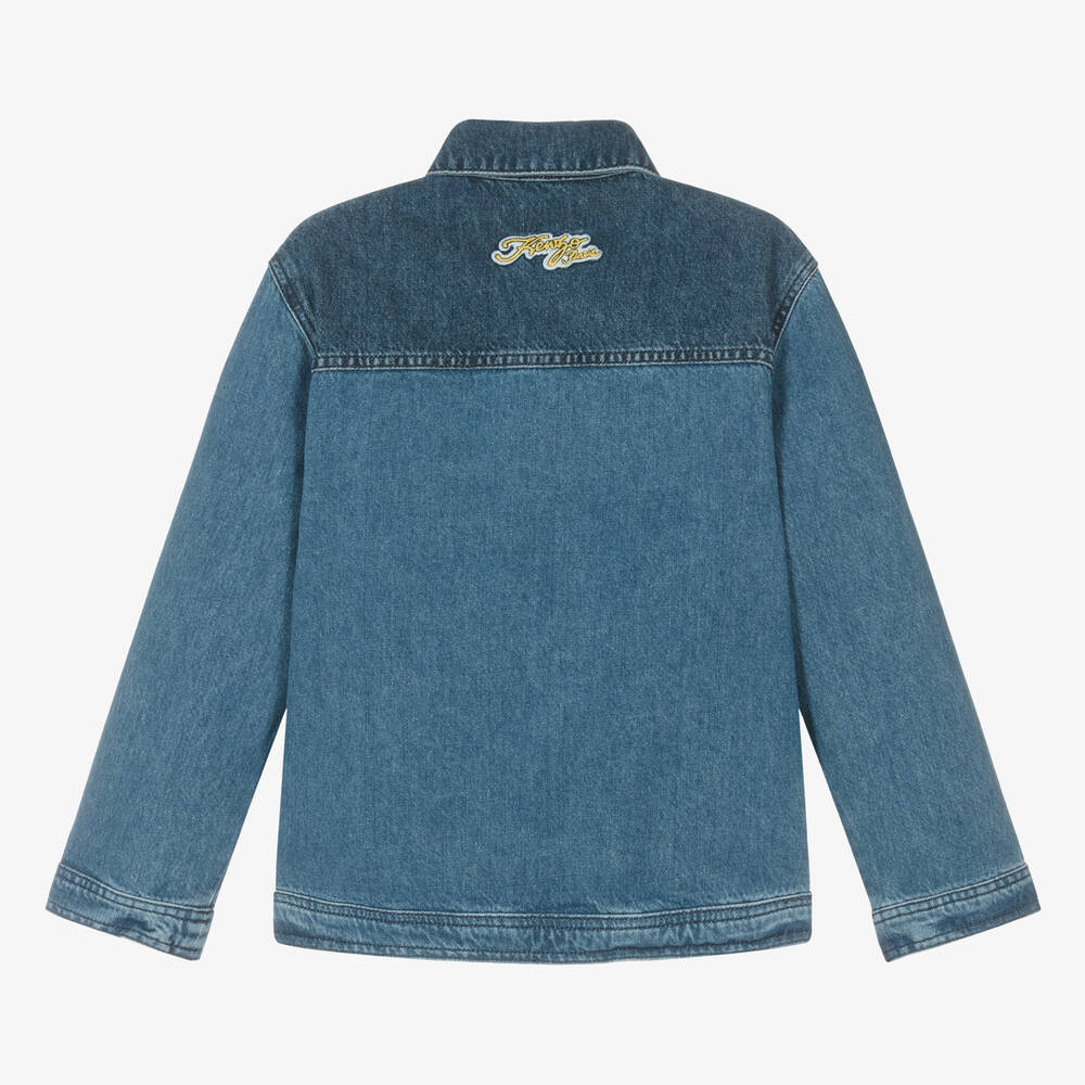 KENZO KIDS-Teen Mid Blue Denim Jacket | Childrensalon Outlet