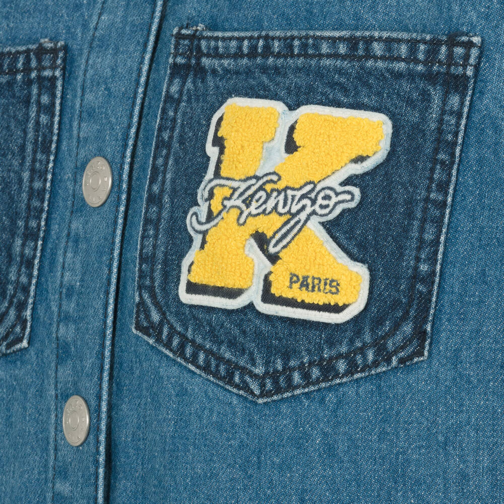 KENZO KIDS-Teen Mid Blue Denim Jacket | Childrensalon Outlet