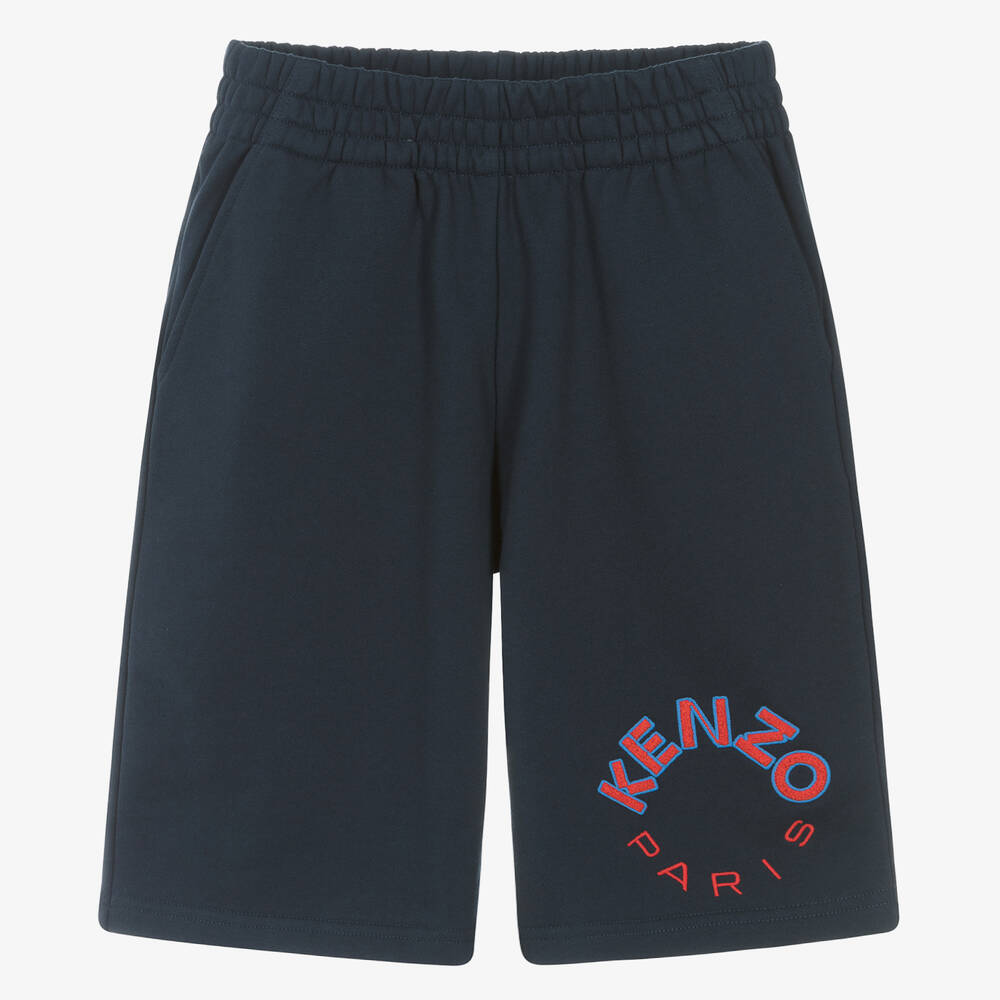 KENZO KIDS-Teen Navy Blue Cotton Jersey Shorts | Childrensalon Outlet