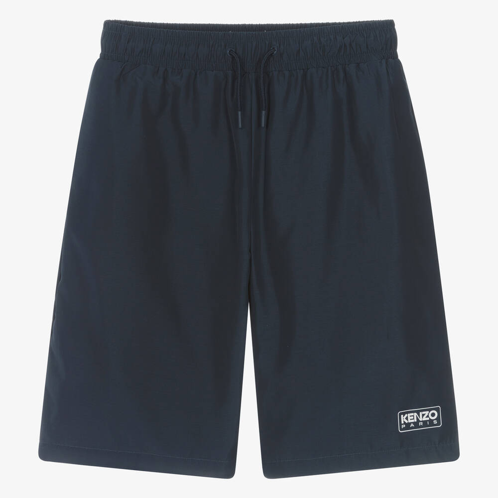 KENZO KIDS-Teen Navy Blue Drawstring Shorts | Childrensalon Outlet