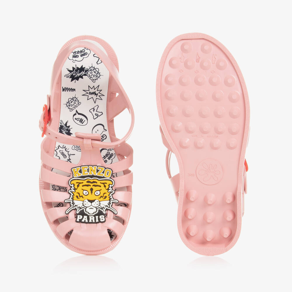 KENZO KIDS-Teen Pink Cartoon Tiger Jelly Shoes | Childrensalon Outlet