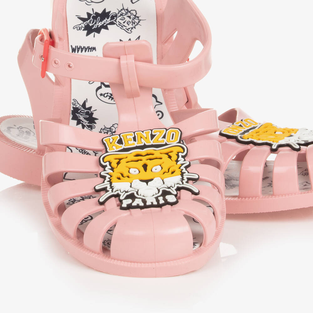 KENZO KIDS-Teen Pink Cartoon Tiger Jelly Shoes | Childrensalon Outlet