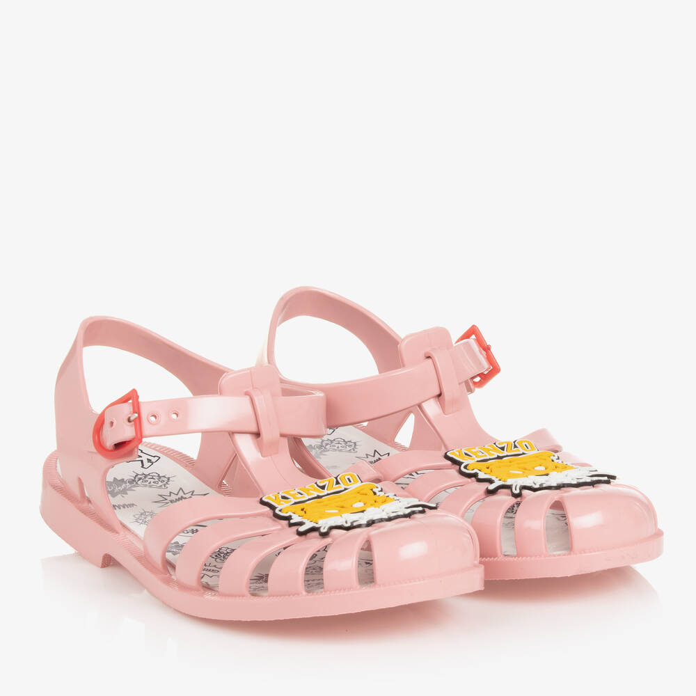 KENZO KIDS-Teen Pink Cartoon Tiger Jelly Shoes | Childrensalon Outlet