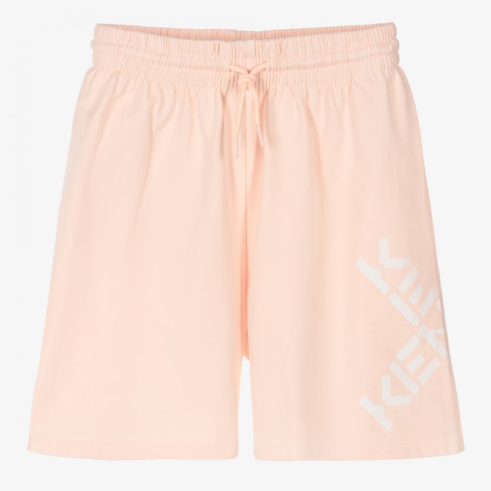 KENZO KIDS - Teen Pink Cotton Logo Shorts | Childrensalon