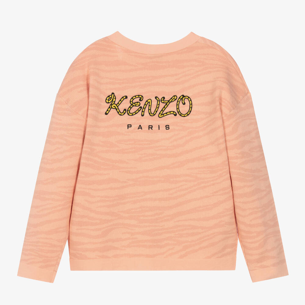 ★KENZO★Tiger 刺繍コットンカーディガン（Pink） KENZO KIDS - Teen Pink KOTORA Tiger Cardigan | Childrensalon