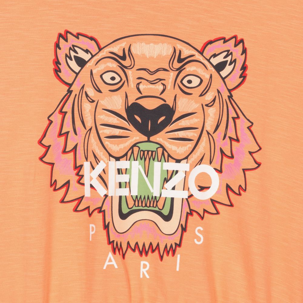 KENZO KIDS-Teen Pink Printed Tiger Slub Dress | Childrensalon Outlet