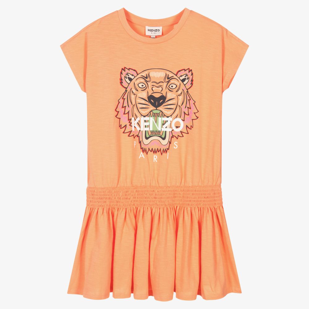 KENZO KIDS - Teen Pink Printed Tiger Slub Dress | Childrensalon