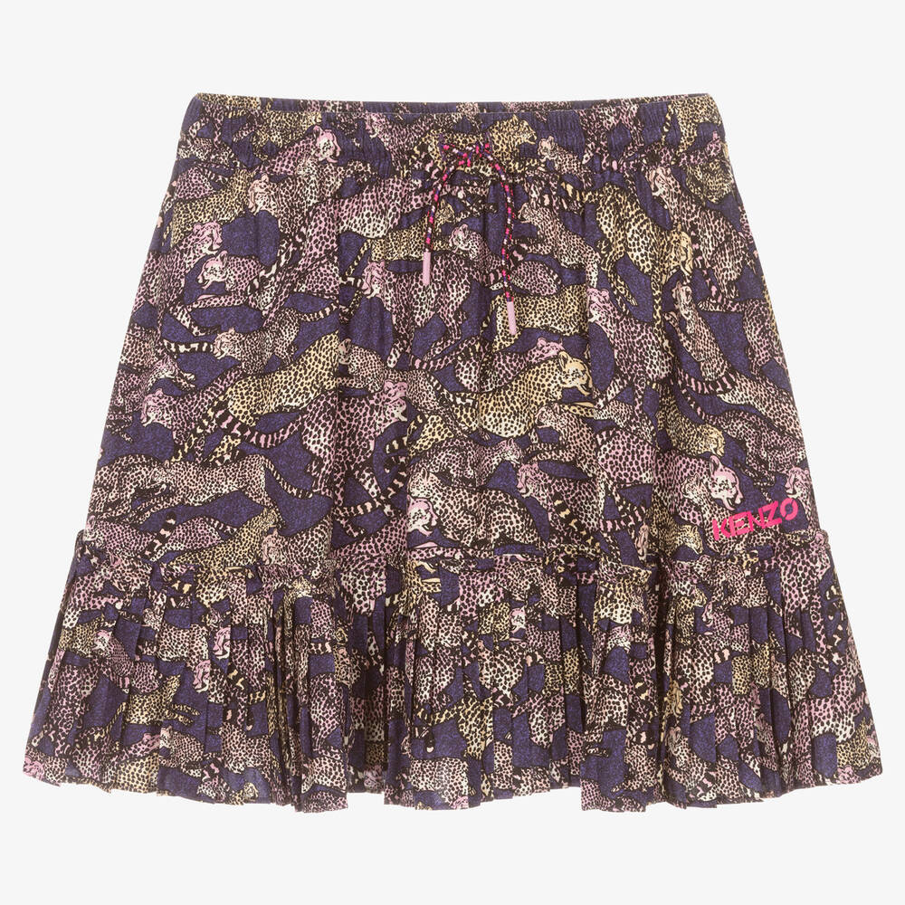 KENZO KIDS-Teen Purple Cheetah Skirt | Childrensalon Outlet