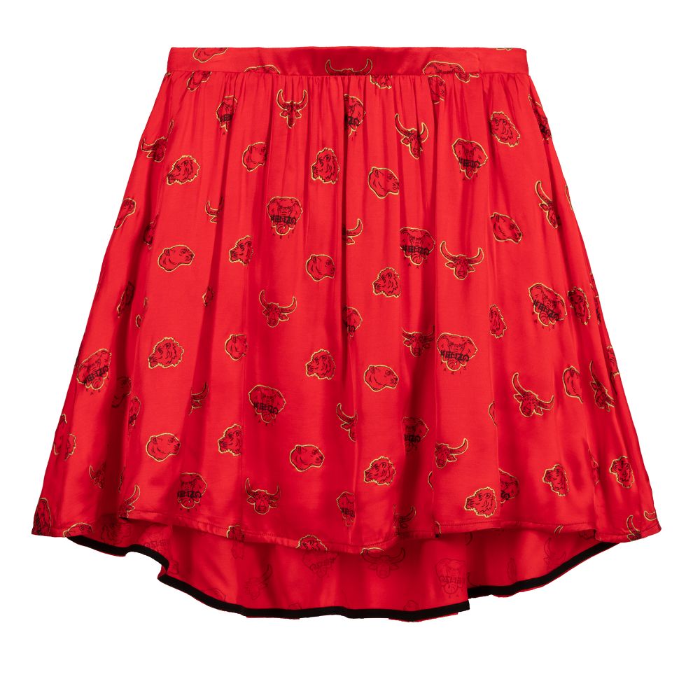 KENZO KIDS - Teen Red Ox & Elephant Skirt | Childrensalon