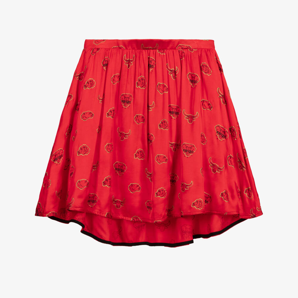 KENZO KIDS-Teen Red Ox & Elephant Skirt | Childrensalon Outlet