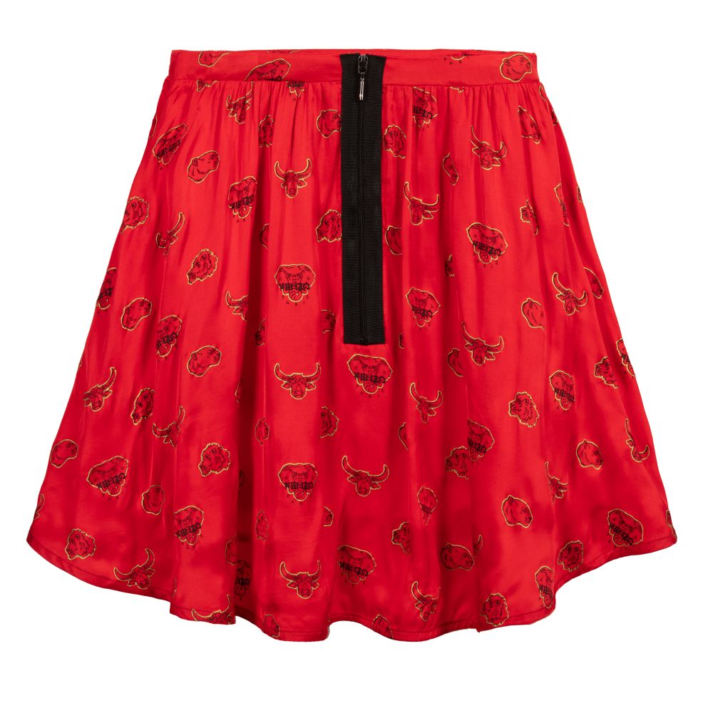 KENZO KIDS-Teen Red Ox & Elephant Skirt | Childrensalon Outlet