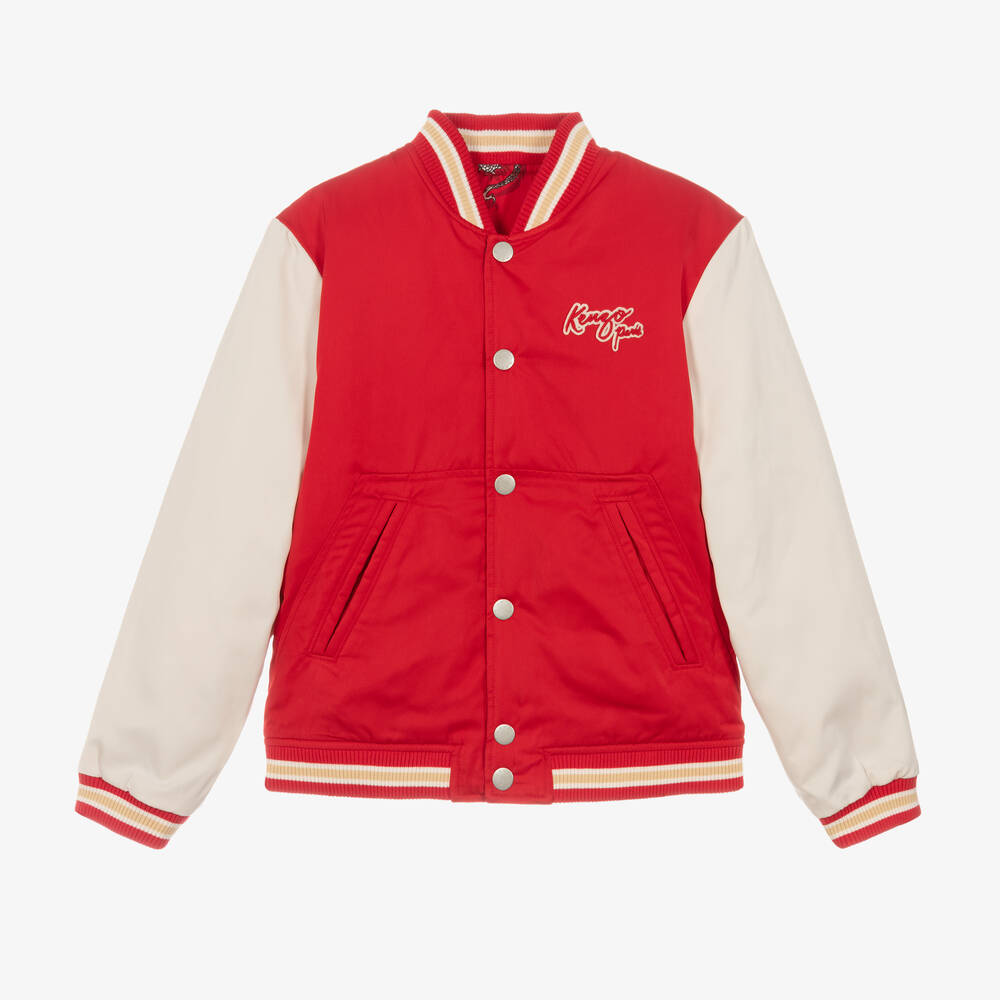 KENZO KIDS-Красная двусторонняя куртка с драконами для подростков | Childrensalon Outlet