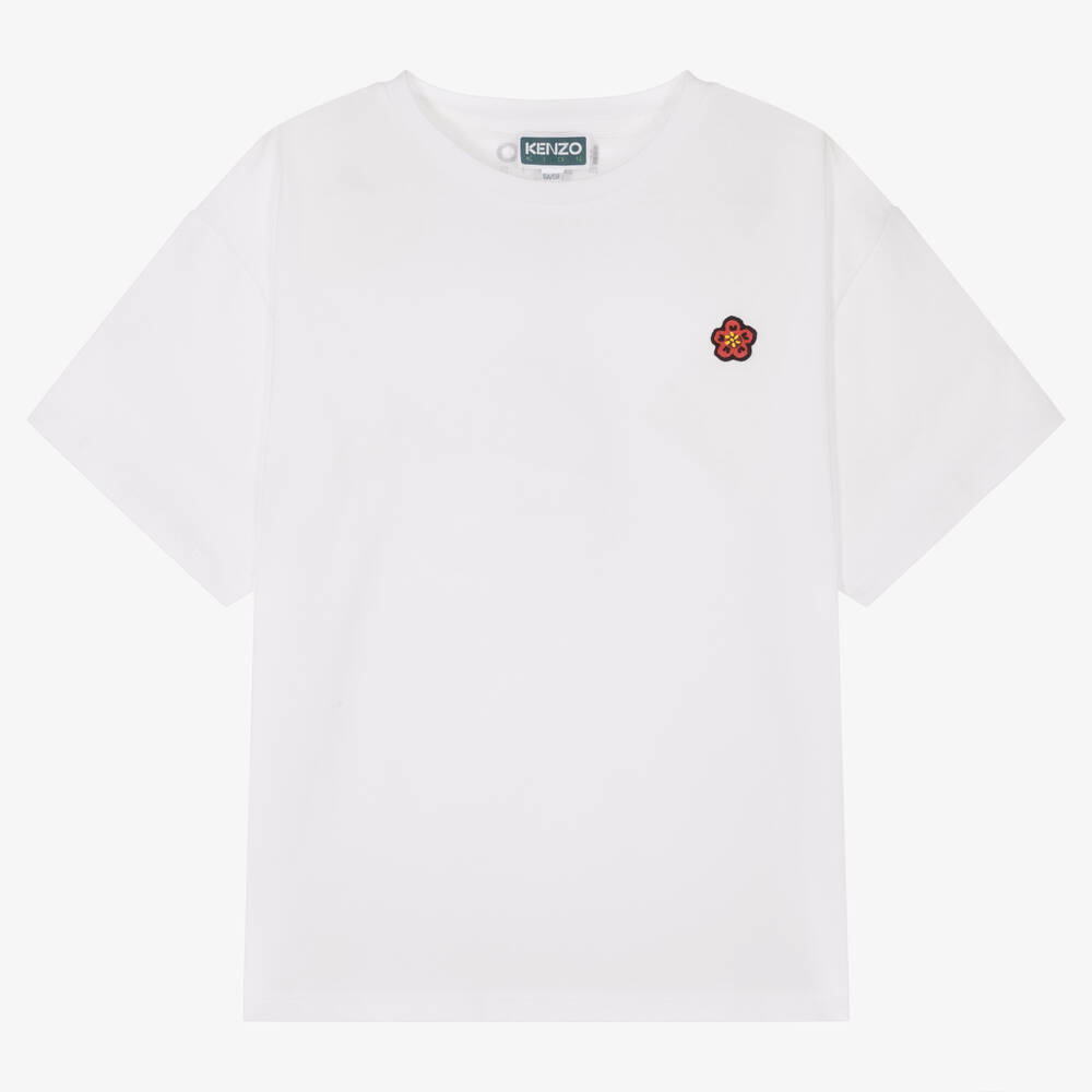 KENZO KIDS - Teen White Cotton Boke Flower T-Shirt | Childrensalon