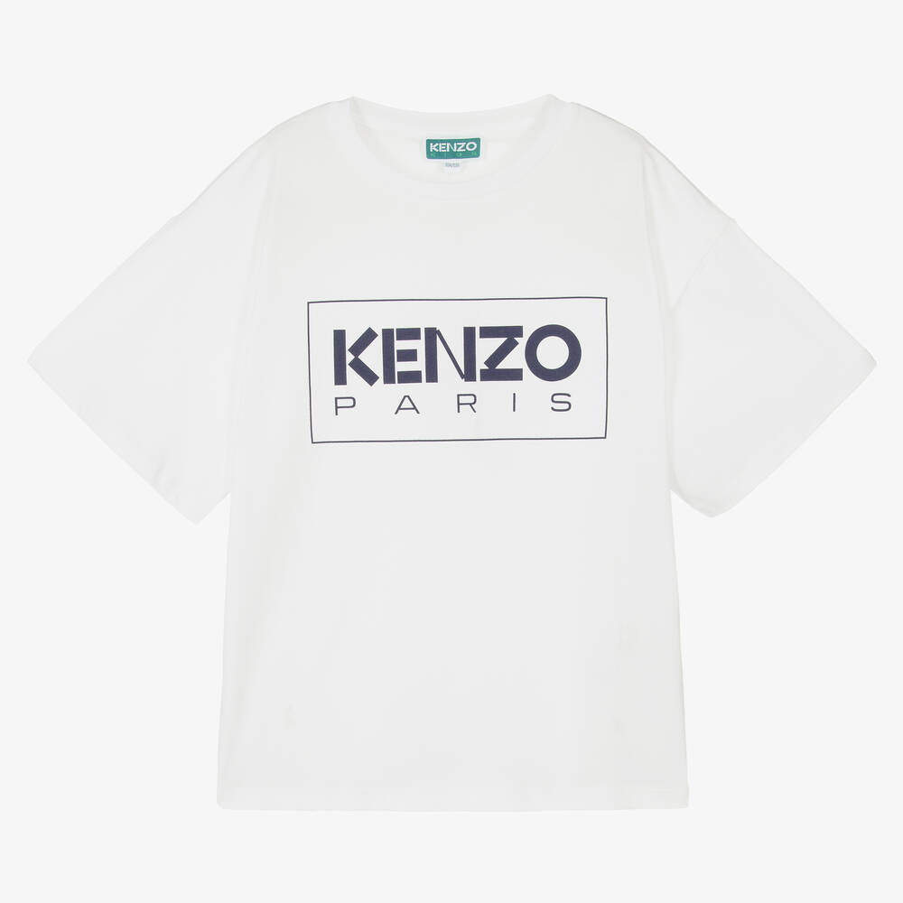 KENZO KIDS - T-shirt blanc en coton pour ado | Childrensalon
