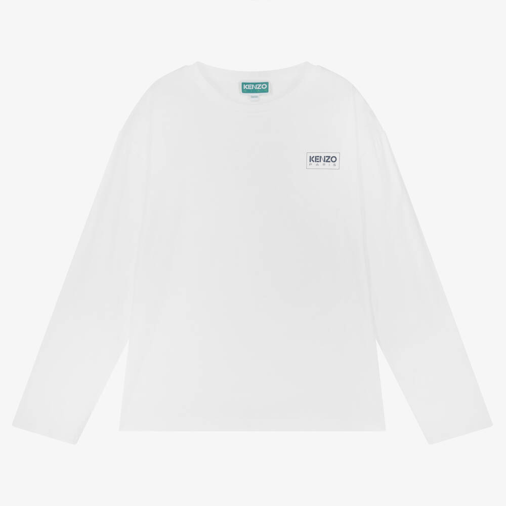 KENZO KIDS - Teen White Organic Cotton Top | Childrensalon