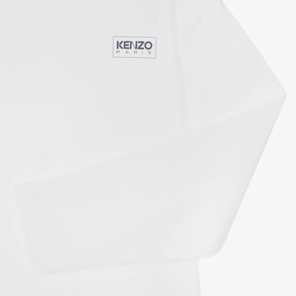 KENZO KIDS-Teen White Organic Cotton Top | Childrensalon Outlet