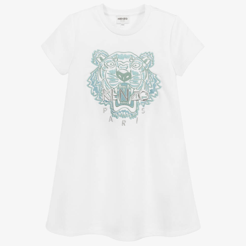 KENZO KIDS-Teen White Tiger Jersey Dress | Childrensalon Outlet