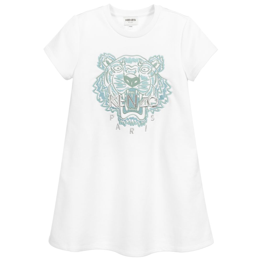 KENZO KIDS - Robe blanche en jersey Tigre Ado | Childrensalon