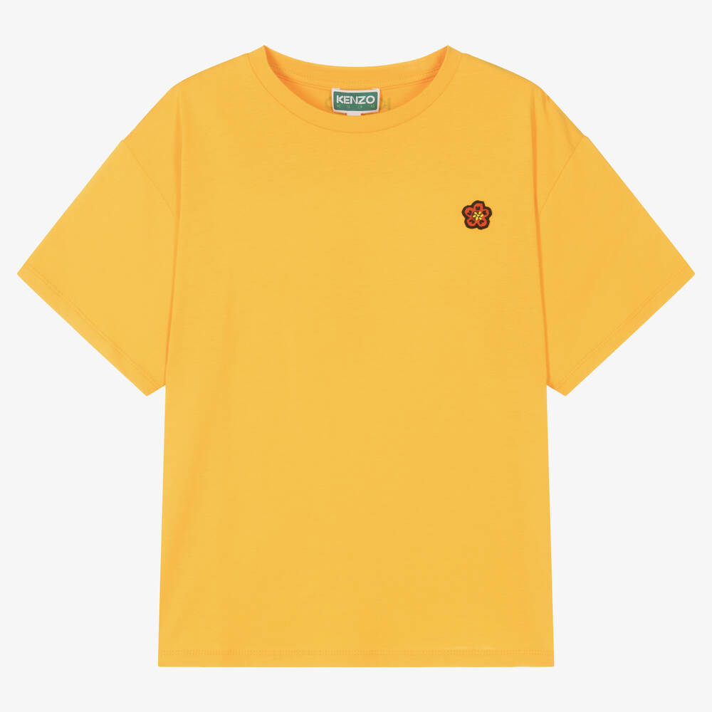 KENZO KIDS - Teen Yellow Cotton Boke Flower T-Shirt | Childrensalon