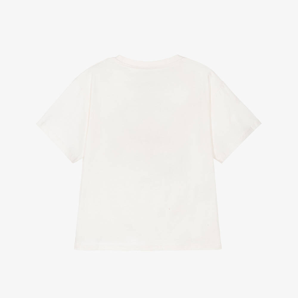 KENZO KIDS-White And Blue Logo T-shirt | Childrensalon Outlet