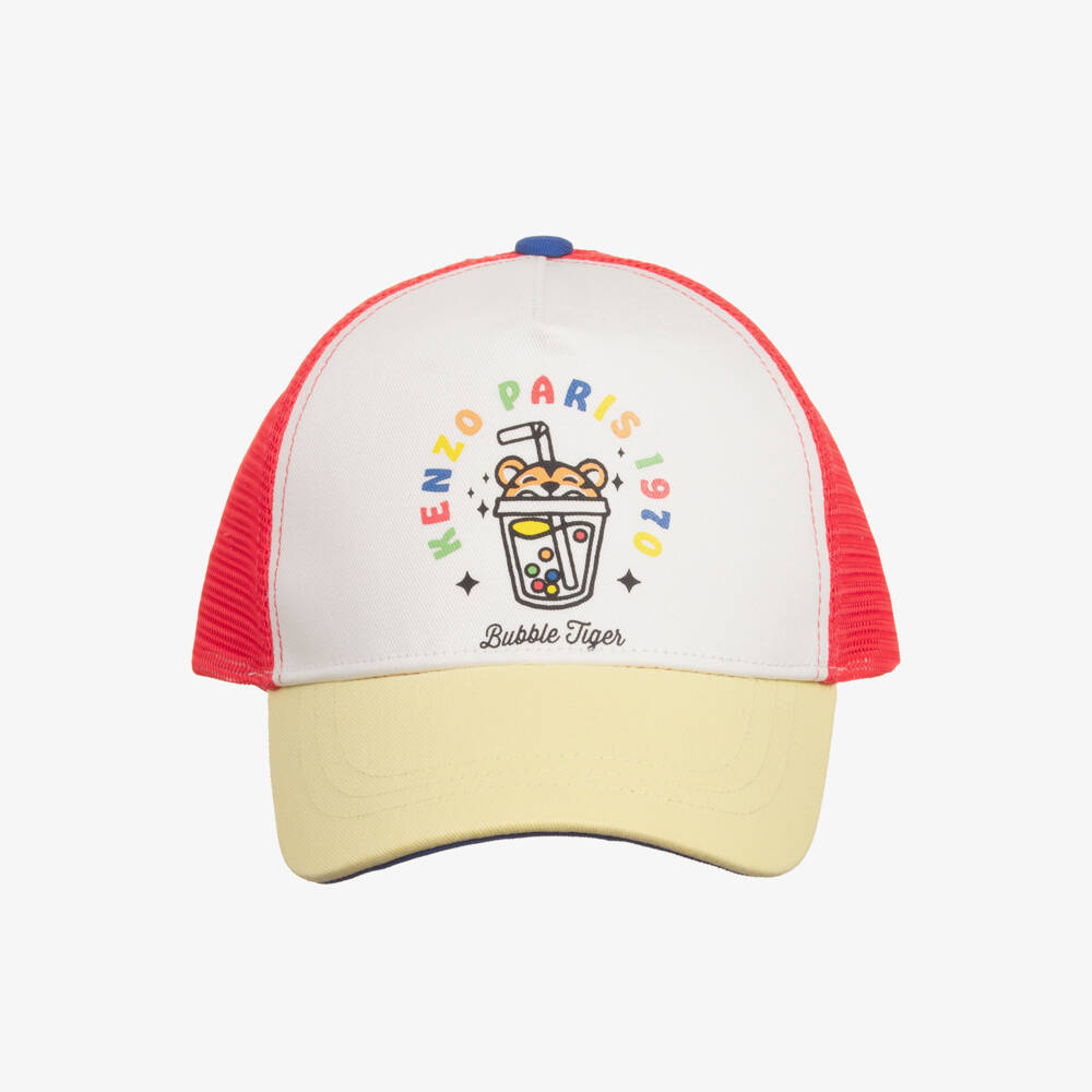 KENZO KIDS-White Bubble Tiger Cap | Childrensalon Outlet