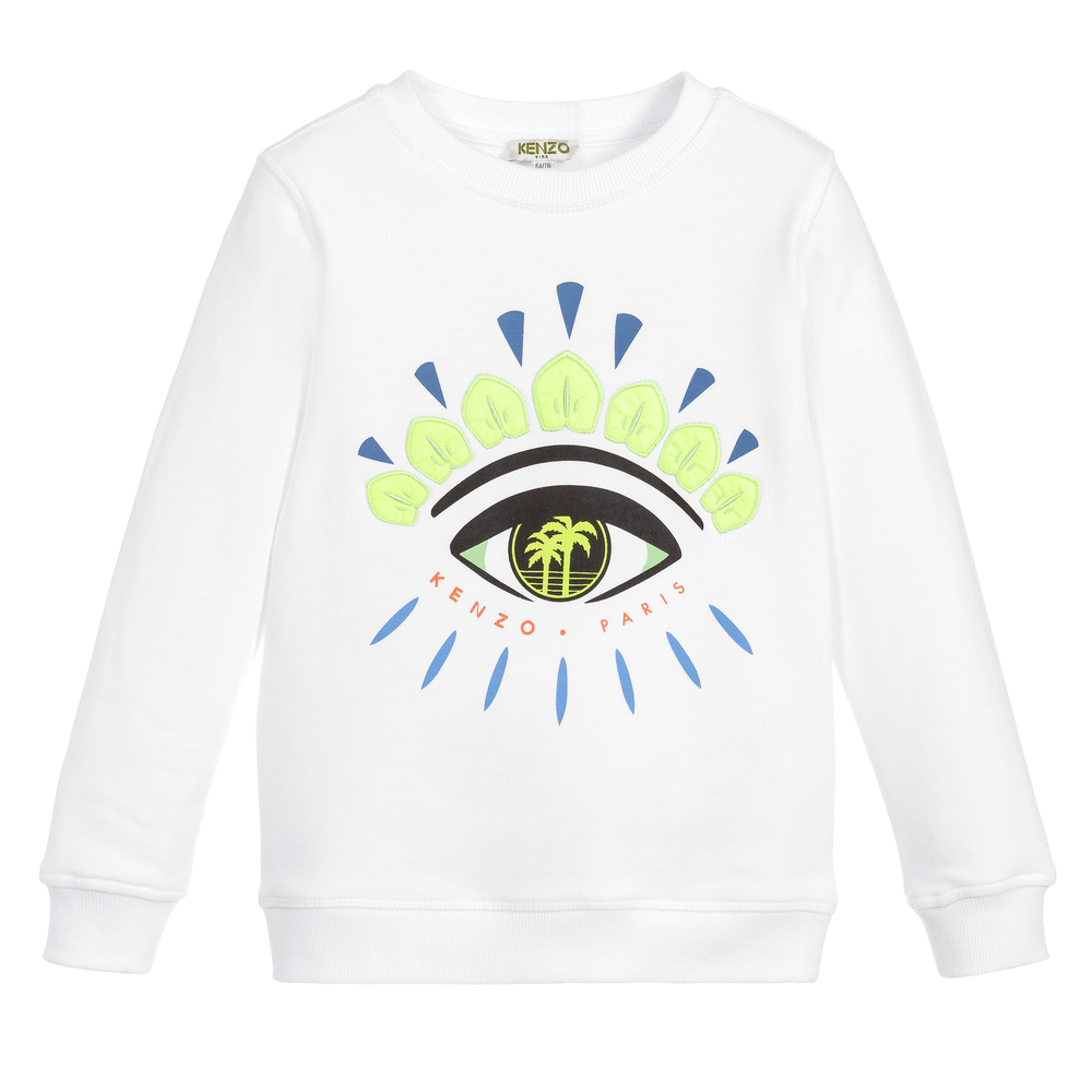 kenzo white eye sweatshirt