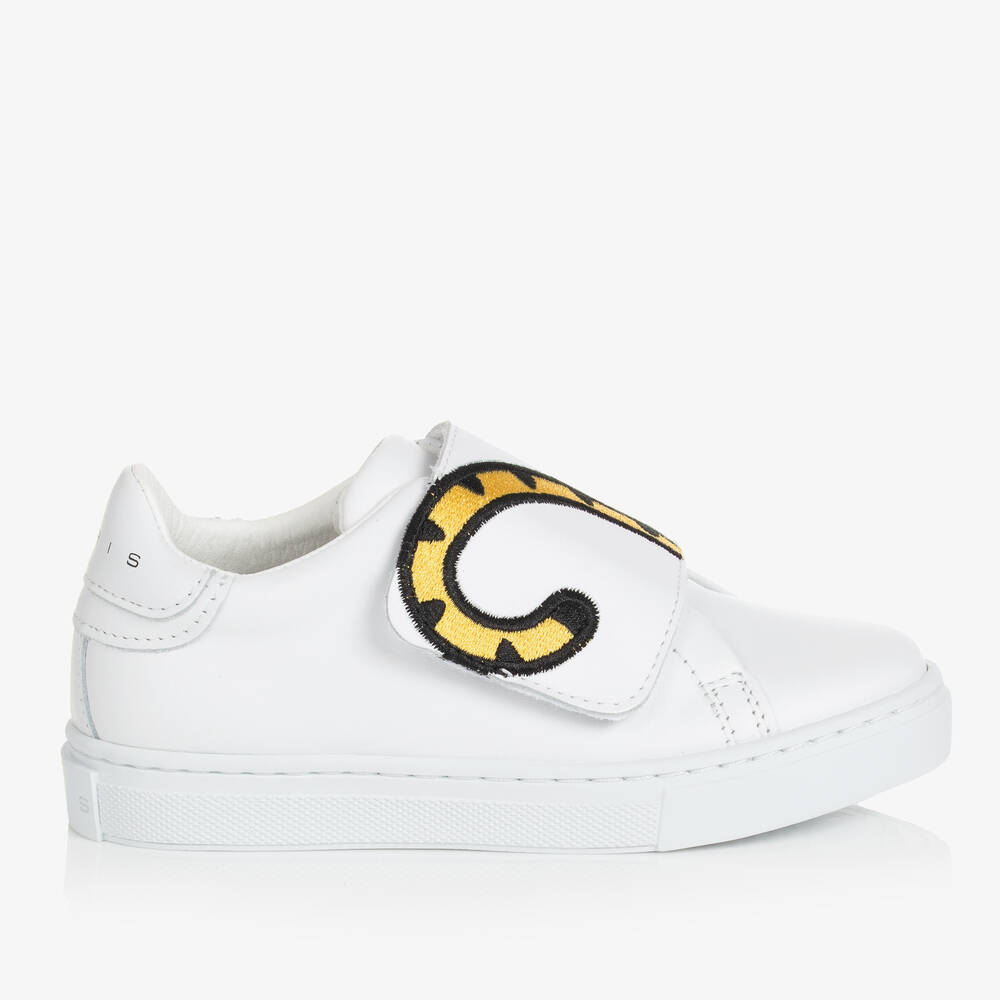 KENZO KIDS-White KOTORA Tiger Leather Trainers | Childrensalon Outlet