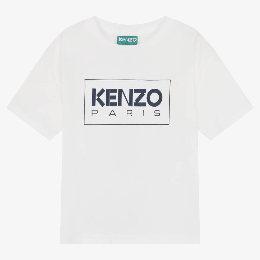 KENZO KIDS - Белая футболка из органического хлопка | Childrensalon