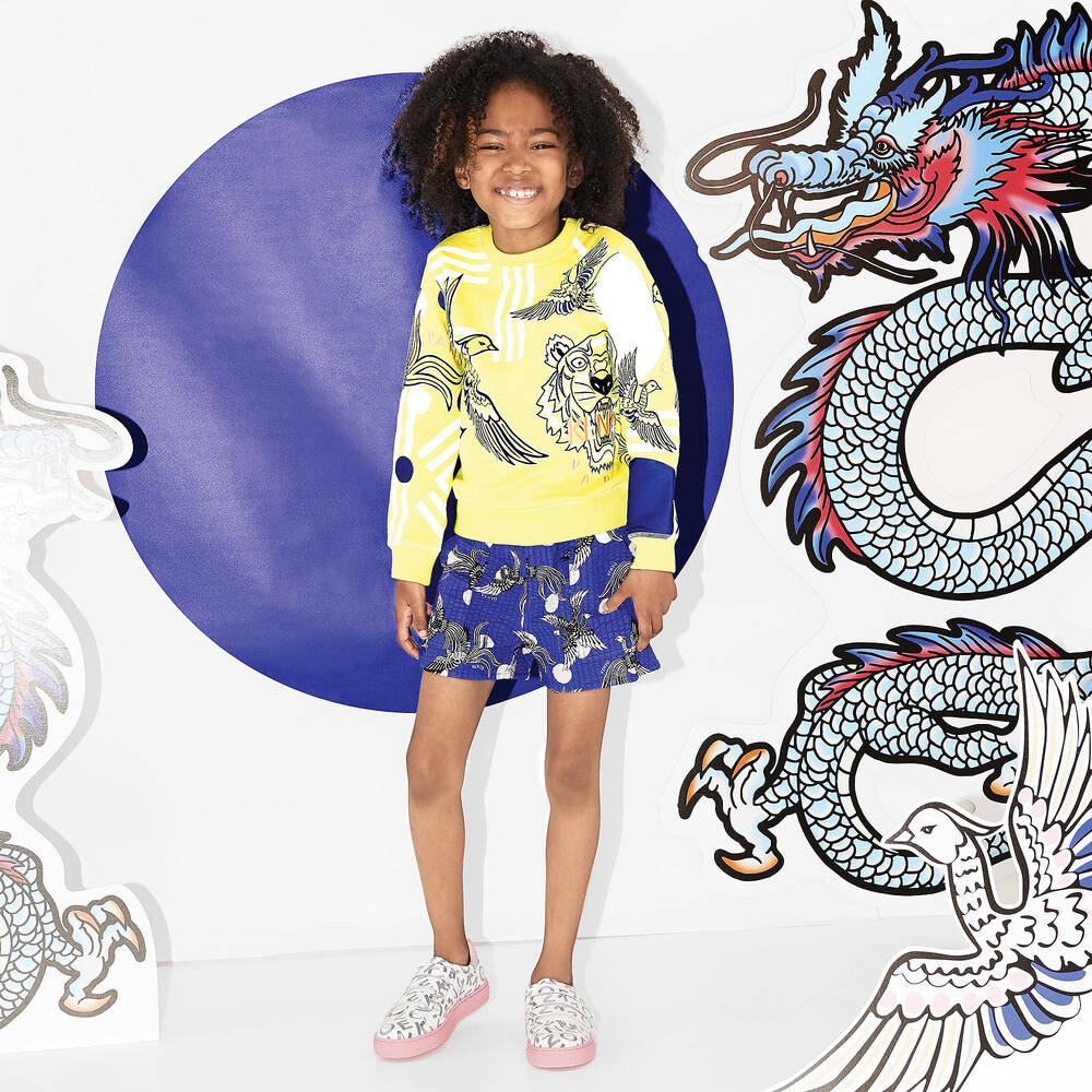 KENZO KIDS-White & Pink Leather Trainers | Childrensalon Outlet