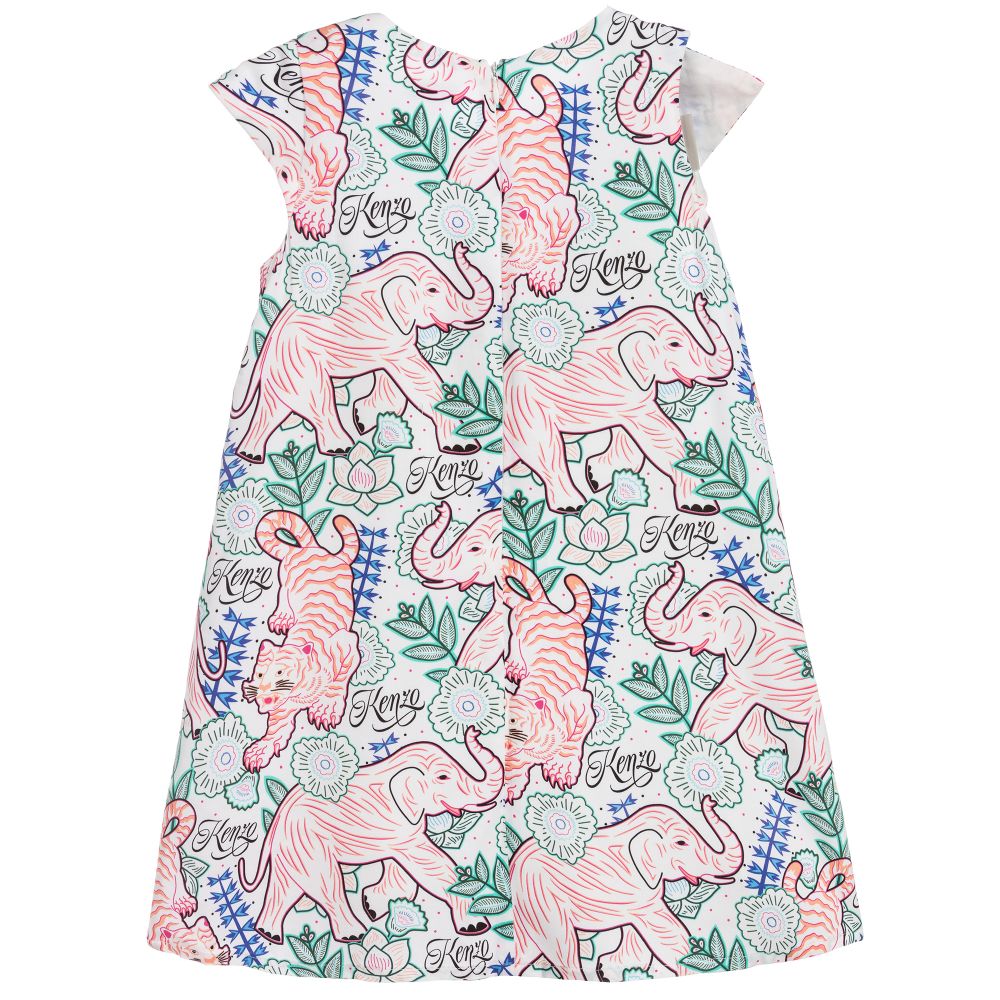 専用！子供服 KENZO KIDS - White & Pink Viscose Dress | Childrensalon Outlet