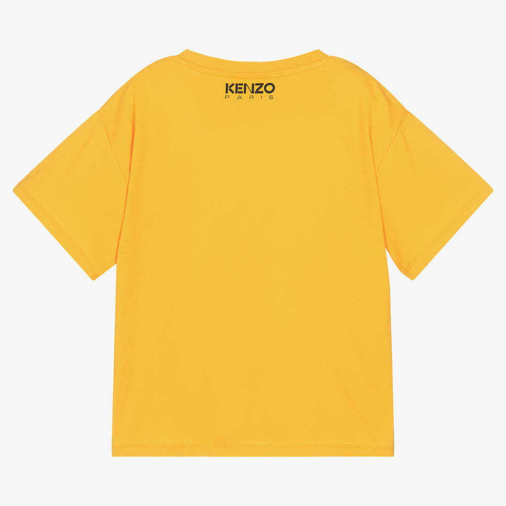 KENZO KIDS-Yellow Cotton Boke Flower T-Shirt | Childrensalon Outlet