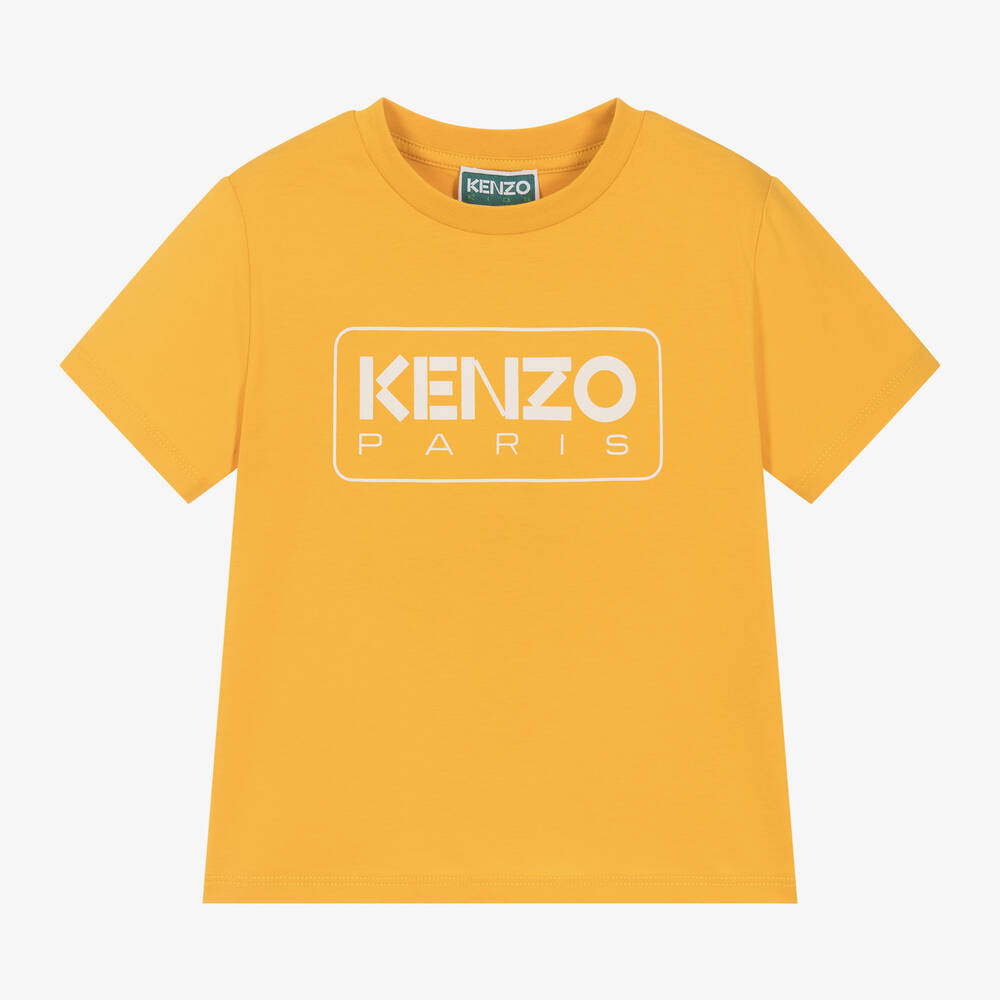 KENZO KIDS-Yellow Kenzo Paris Organic Cotton T-Shirt | Childrensalon Outlet