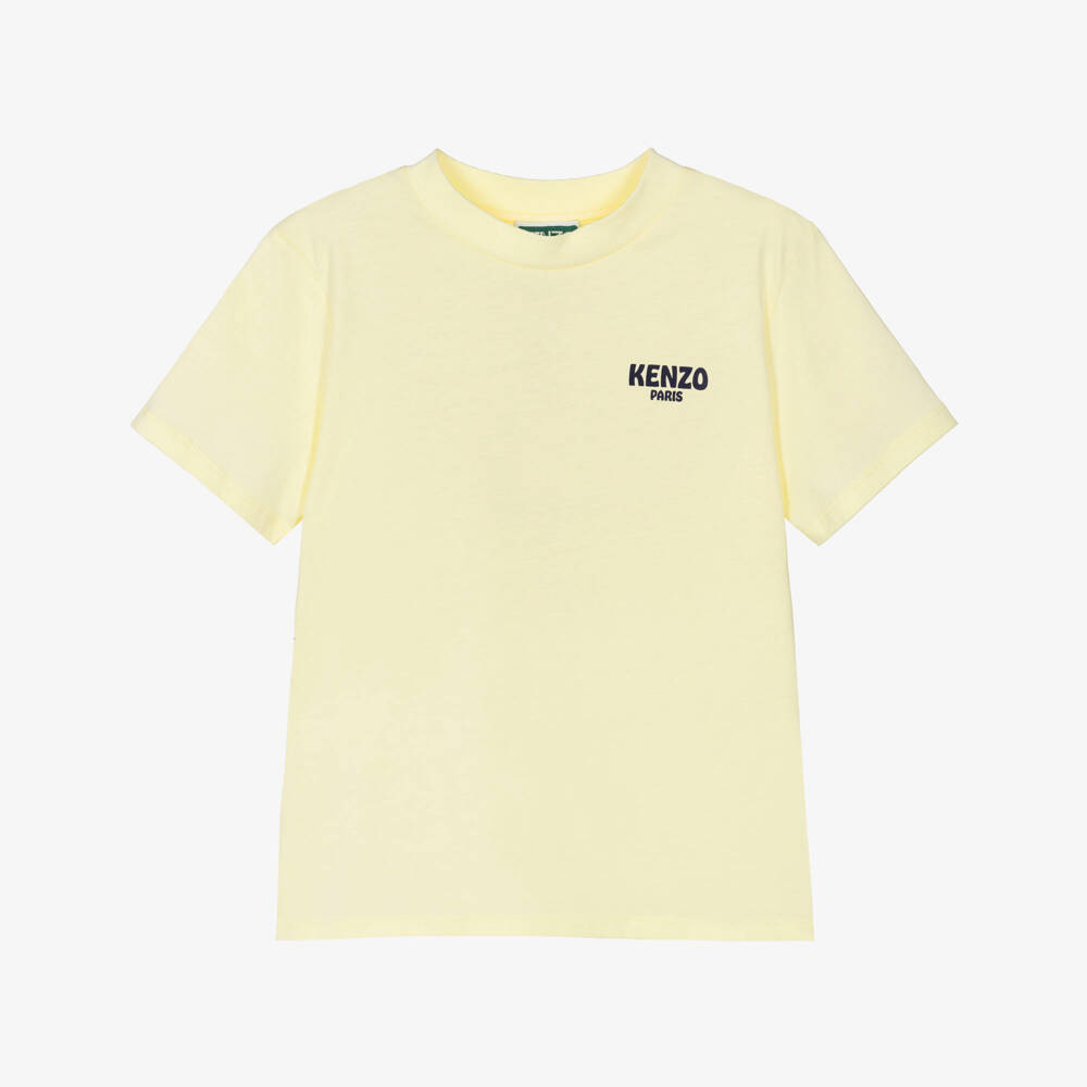 KENZO KIDS-Yellow Logo T-shirt | Childrensalon Outlet