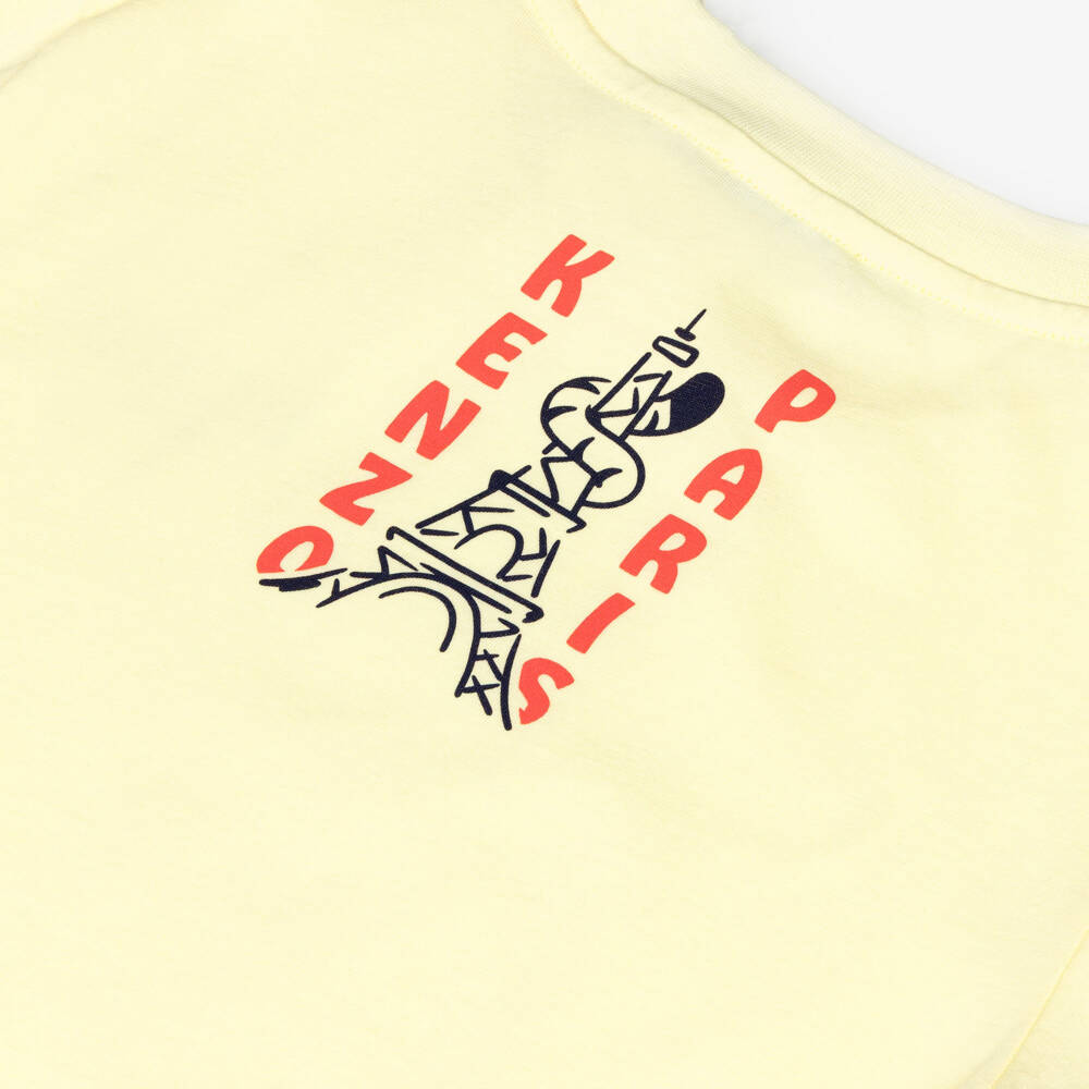 KENZO KIDS-Yellow Logo T-shirt | Childrensalon Outlet