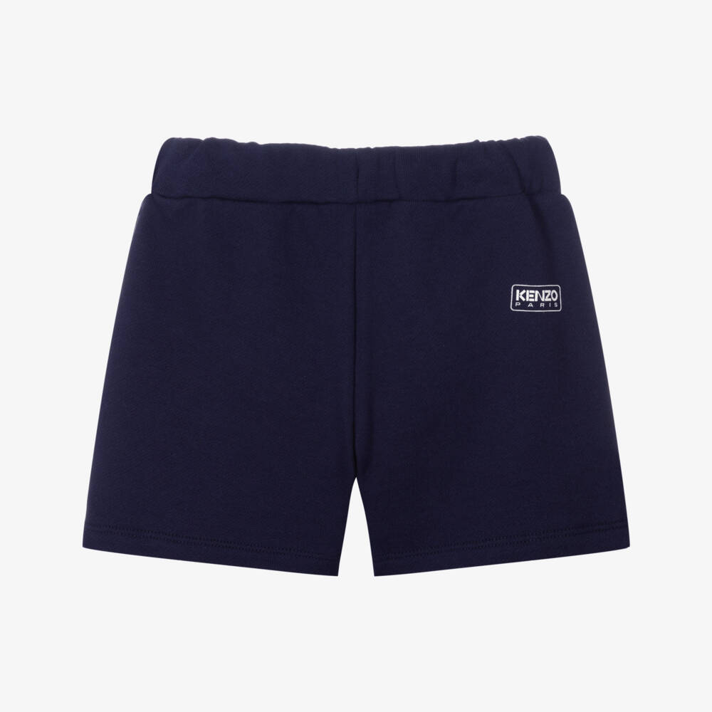 KENZO KIDS-Young Boys Organic Blue Knit Shorts | Childrensalon Outlet