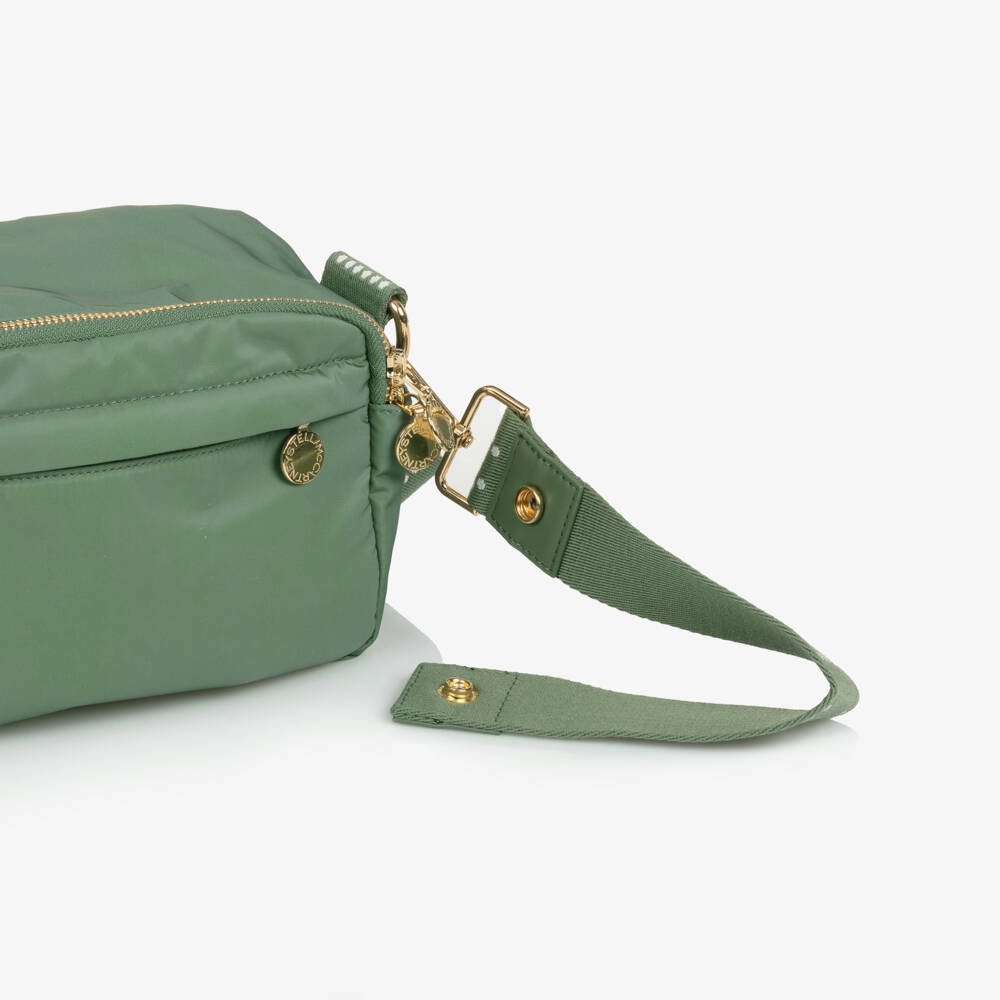 Stella McCartney Kids-Khaki Green Crossbag Changing Bag With Logo Strap (21cm) | Childrensalon Outlet