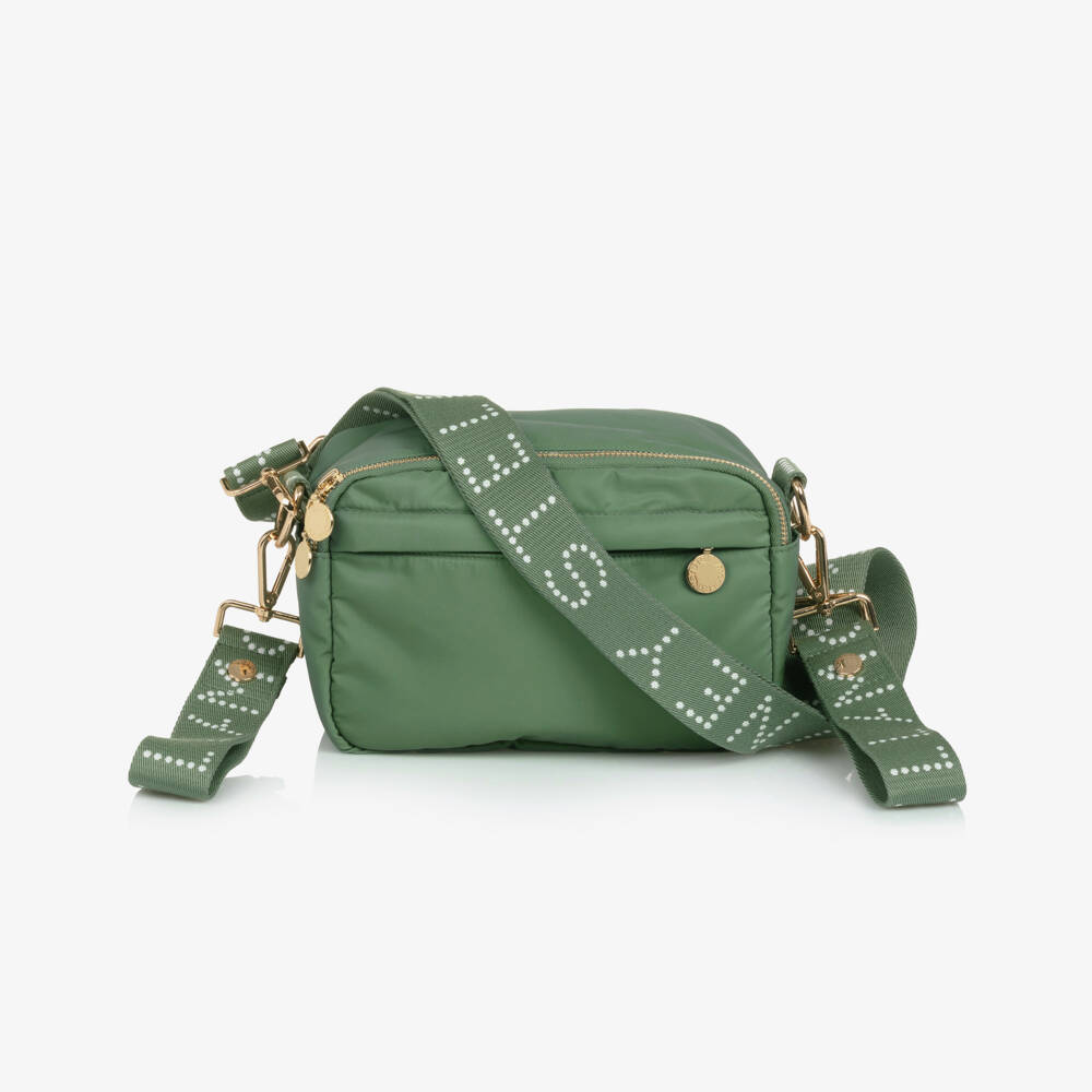 Stella McCartney Kids-Khaki Green Crossbag Changing Bag With Logo Strap (21cm) | Childrensalon Outlet