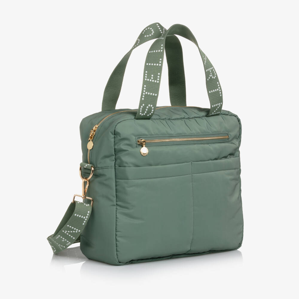 Stella McCartney Kids-Khaki Green Logo Strap Changing Bag (34cm) | Childrensalon Outlet