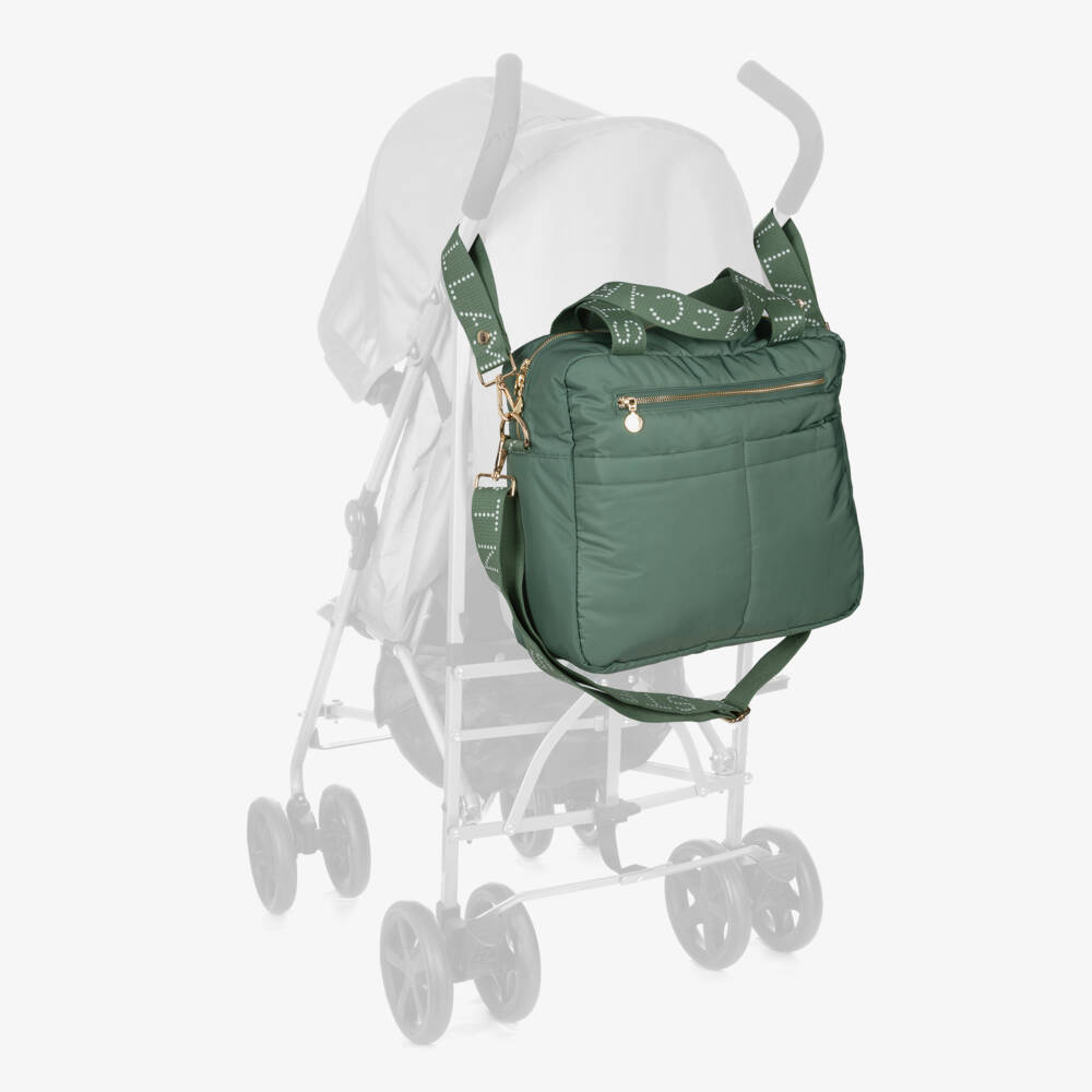 Stella McCartney Kids-Khaki Green Logo Strap Changing Bag (34cm) | Childrensalon Outlet