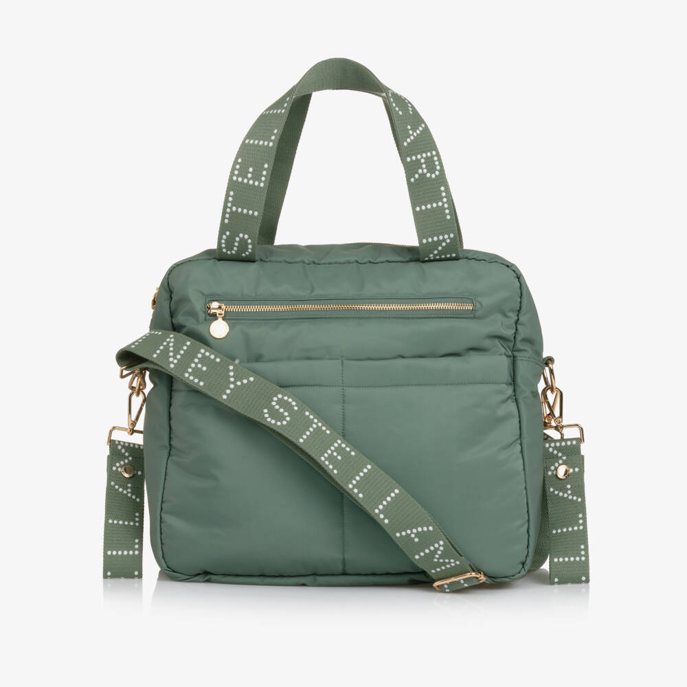 Stella McCartney Kids-Khaki Green Logo Strap Changing Bag (34cm) | Childrensalon Outlet