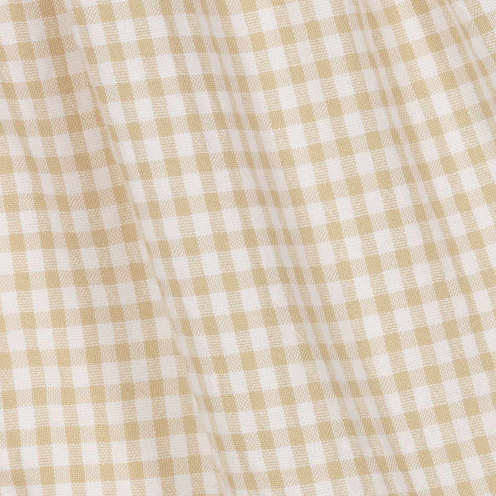 Kidiwi-Beige Gingham Smocked Dress  | Childrensalon Outlet
