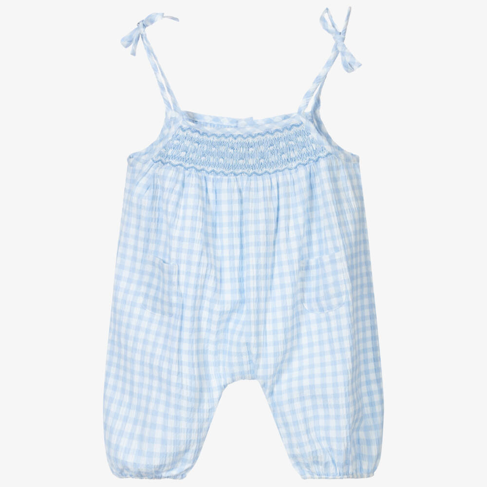 Kidiwi-Blue Check Baby Shortie | Childrensalon Outlet
